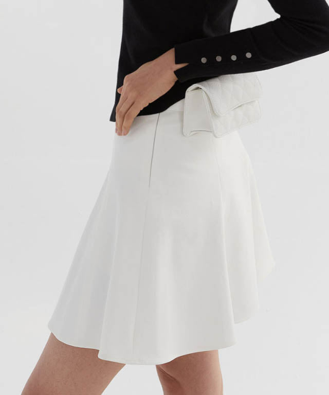 Anell Golf Cotton Flared Skirt - Ivory