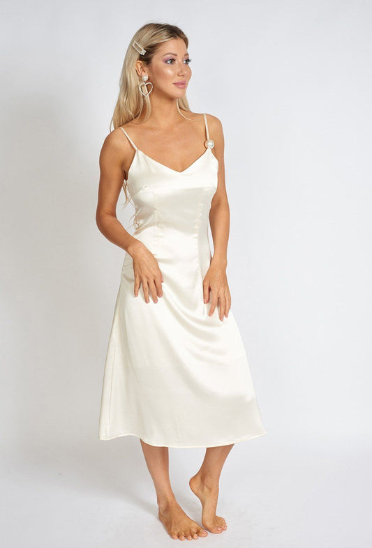 L¨¦onie One Pearl Satin Slip Dress